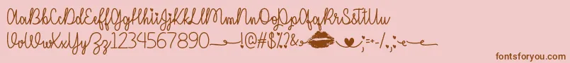 IMissYourKissOtf Font – Brown Fonts on Pink Background