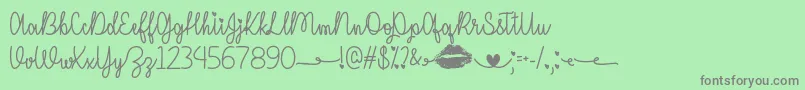 IMissYourKissOtf Font – Gray Fonts on Green Background