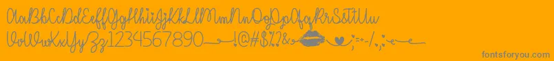 More about IMissYourKissOtf Font IMissYourKissOtf Font – Gray Fonts on Orange Background