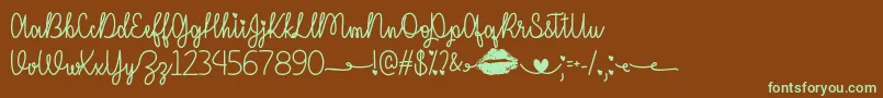 IMissYourKissOtf Font – Green Fonts on Brown Background