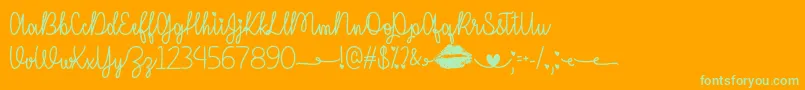 IMissYourKissOtf Font – Green Fonts on Orange Background