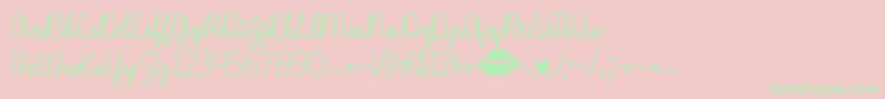 IMissYourKissOtf Font – Green Fonts on Pink Background