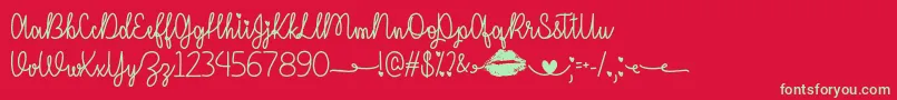 More about IMissYourKissOtf Font IMissYourKissOtf Font – Green Fonts on Red Background