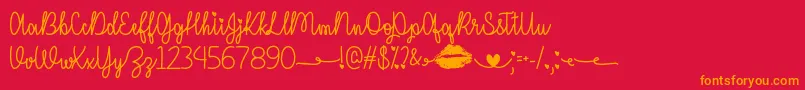More about IMissYourKissOtf Font IMissYourKissOtf Font – Orange Fonts on Red Background