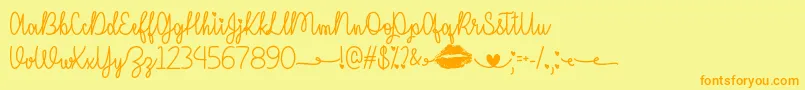 IMissYourKissOtf Font – Orange Fonts on Yellow Background