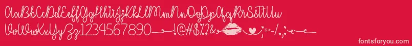More about IMissYourKissOtf Font IMissYourKissOtf Font – Pink Fonts on Red Background