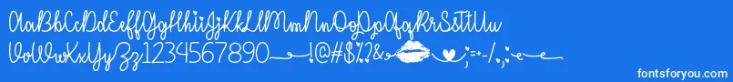 IMissYourKissOtf Font – White Fonts on Blue Background