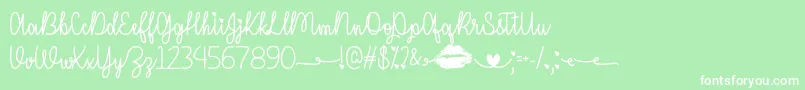 IMissYourKissOtf Font – White Fonts on Green Background