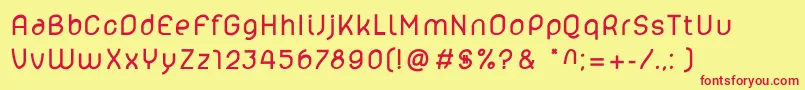 Lelim800 Font – Red Fonts on Yellow Background