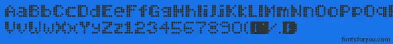 Mobitec6x6-Schriftart – Schwarze Schriften auf blauem Hintergrund
