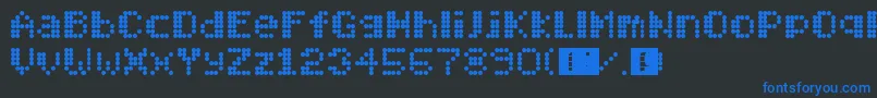 フォントMobitec6x6 – 黒い背景に青い文字