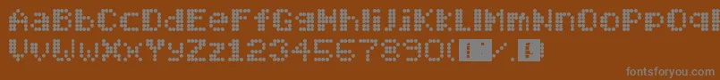 Mobitec6x6-Schriftart – Graue Schriften auf braunem Hintergrund