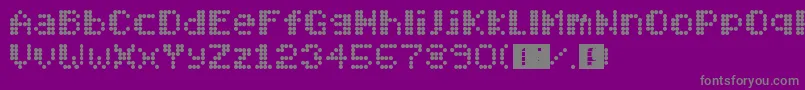 Fonte Mobitec6x6 – fontes cinzas em um fundo violeta