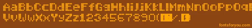 Mobitec6x6 Font – Orange Fonts on Brown Background