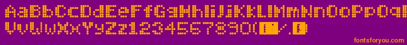 Mobitec6x6 Font – Orange Fonts on Purple Background