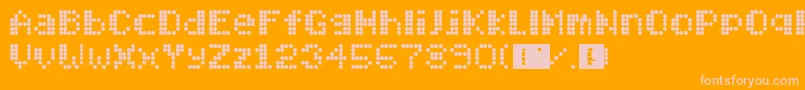 Mobitec6x6 Font – Pink Fonts on Orange Background