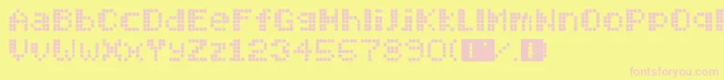 Mobitec6x6 Font – Pink Fonts on Yellow Background