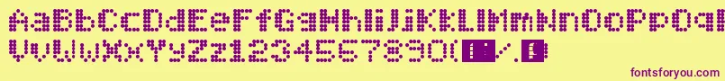 Mobitec6x6 Font – Purple Fonts on Yellow Background