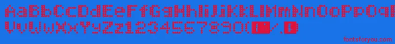 fuente Mobitec6x6 – Fuentes Rojas Sobre Fondo Azul