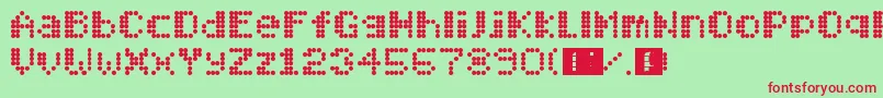 Mobitec6x6 Font – Red Fonts on Green Background