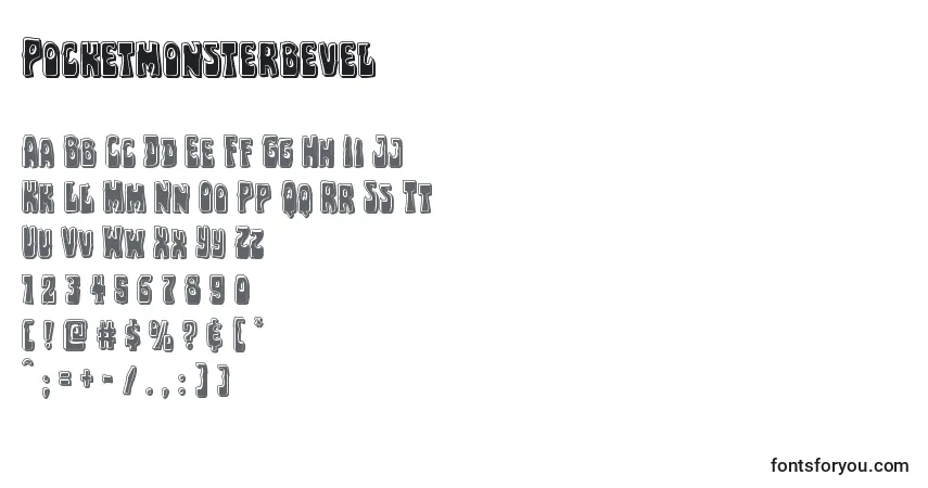 Czcionka Pocketmonsterbevel – alfabet, cyfry, specjalne znaki