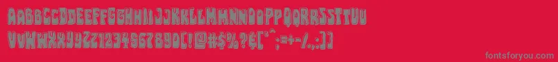 Pocketmonsterbevel-Schriftart – Graue Schriften auf rotem Hintergrund