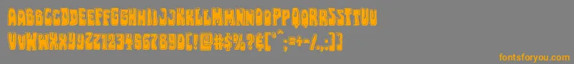 Pocketmonsterbevel-Schriftart – Orangefarbene Schriften auf grauem Hintergrund