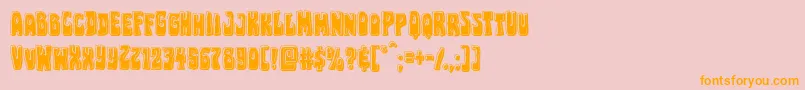 Pocketmonsterbevel Font – Orange Fonts on Pink Background