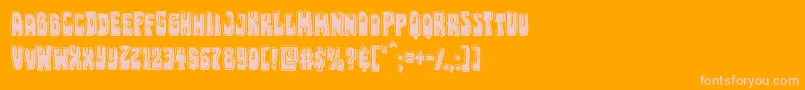 Więcej informacji o czcionce Pocketmonsterbevel Czcionka Pocketmonsterbevel – różowe czcionki na pomarańczowym tle