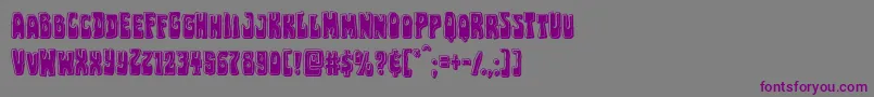 Pocketmonsterbevel-Schriftart – Violette Schriften auf grauem Hintergrund