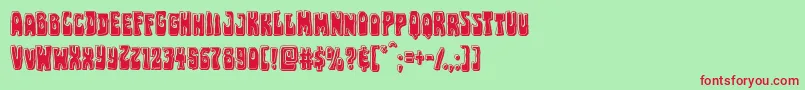 Pocketmonsterbevel Font – Red Fonts on Green Background