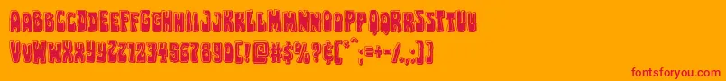フォントPocketmonsterbevel – オレンジの背景に赤い文字