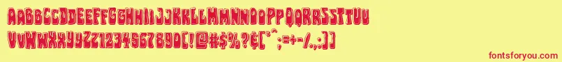 Pocketmonsterbevel Font – Red Fonts on Yellow Background