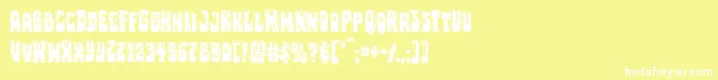 Pocketmonsterbevel Font – White Fonts on Yellow Background