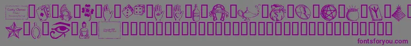 フォントLucky Charms – 紫色のフォント、灰色の背景