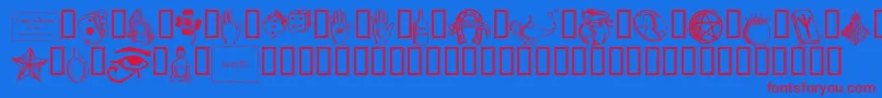 フォントLucky Charms – 赤い文字の青い背景