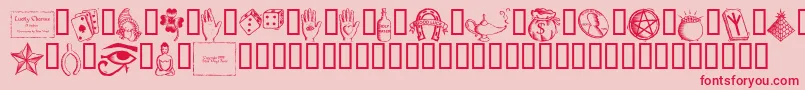 Подробнее о шрифте Lucky Charms Шрифт Lucky Charms – красные шрифты на розовом фоне