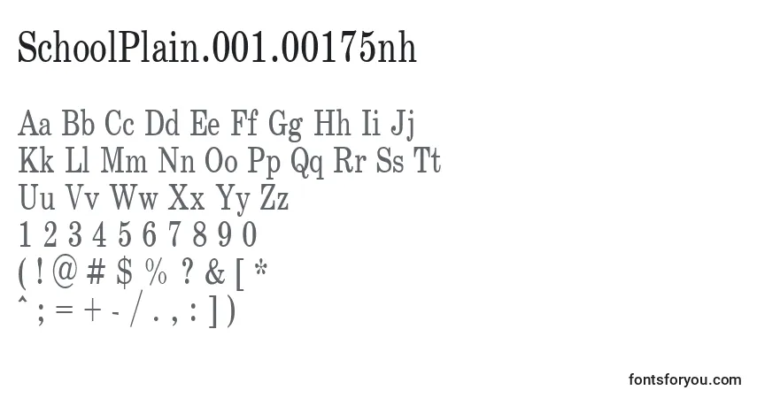 Czcionka SchoolPlain.001.00175nh – alfabet, cyfry, specjalne znaki