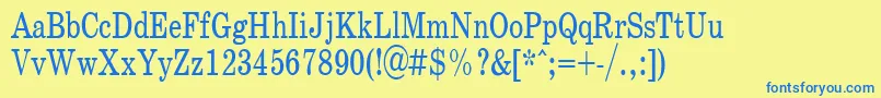 Czcionka SchoolPlain.001.00175nh – niebieskie czcionki na żółtym tle