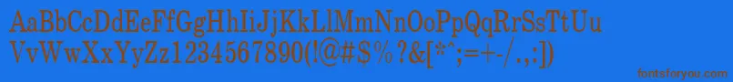フォントSchoolPlain.001.00175nh – 茶色の文字が青い背景にあります。