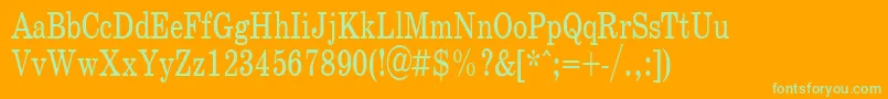 SchoolPlain.001.00175nh Font – Green Fonts on Orange Background