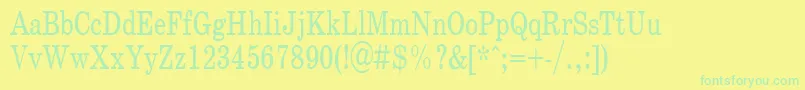 SchoolPlain.001.00175nh Font – Green Fonts on Yellow Background