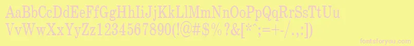 フォントSchoolPlain.001.00175nh – ピンクのフォント、黄色の背景