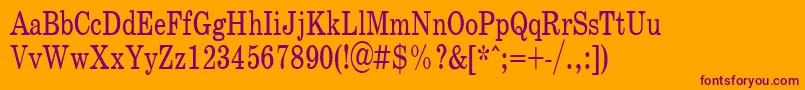 SchoolPlain.001.00175nh Font – Purple Fonts on Orange Background