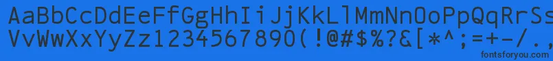 フォントLinefeedRegular – 黒い文字の青い背景