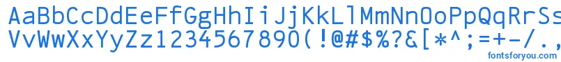 フォントLinefeedRegular – 白い背景に青い文字