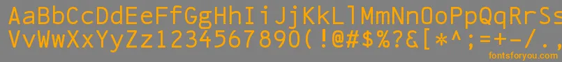 フォントLinefeedRegular – オレンジの文字は灰色の背景にあります。