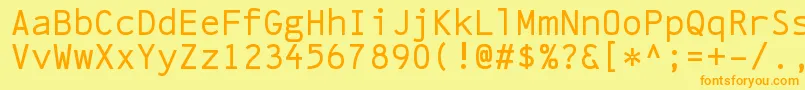 LinefeedRegular Font – Orange Fonts on Yellow Background