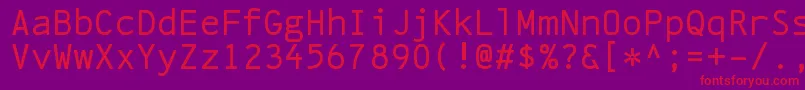 LinefeedRegular Font – Red Fonts on Purple Background