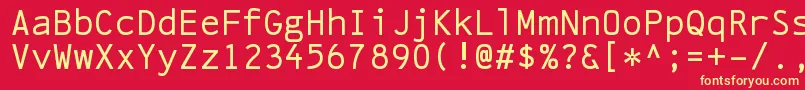 LinefeedRegular Font – Yellow Fonts on Red Background